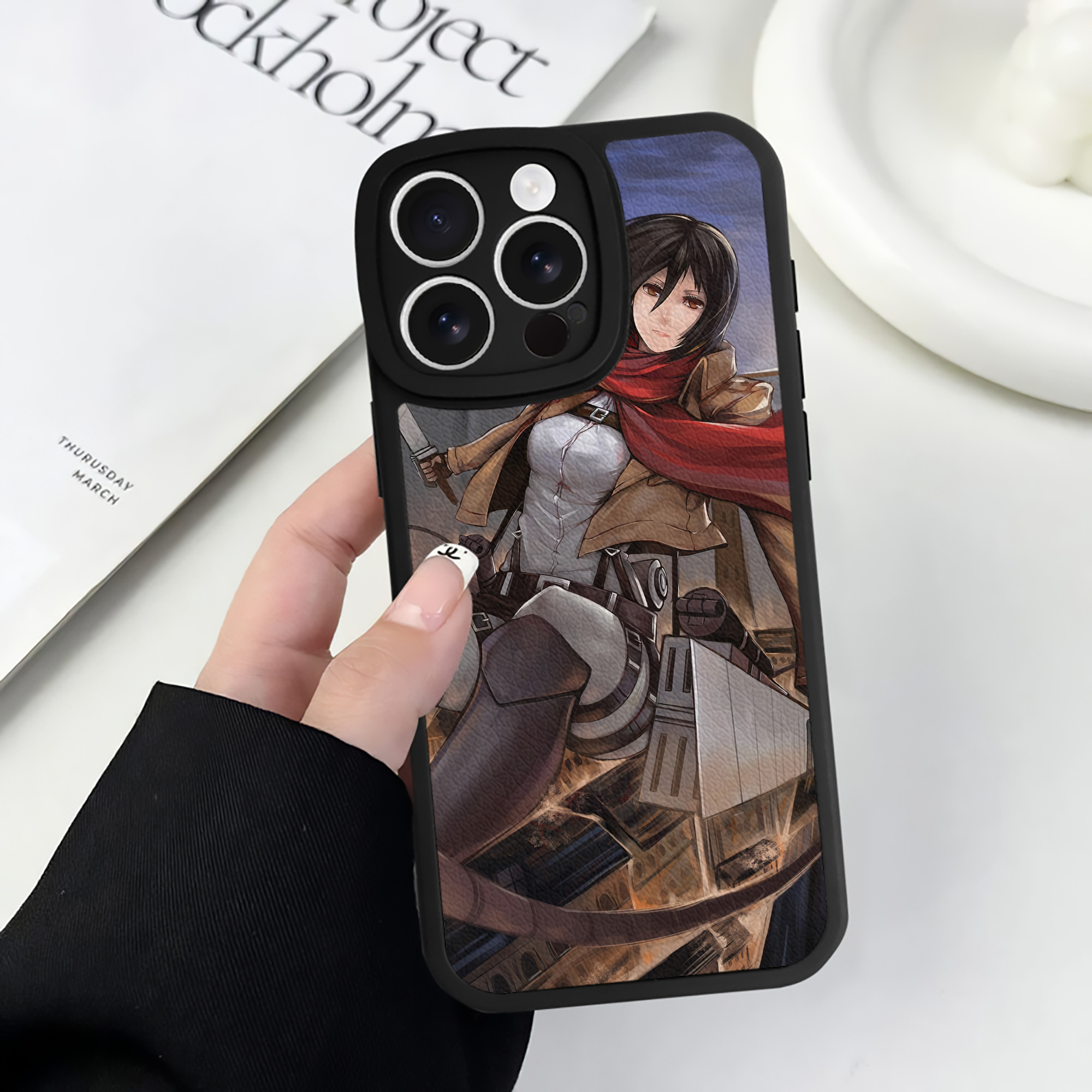 （画像用） 進撃の巨人 Attack on Titan 【iPhone 16シリーズ対応】シリコンスマホケース（レザー調） 材質：シリコン
